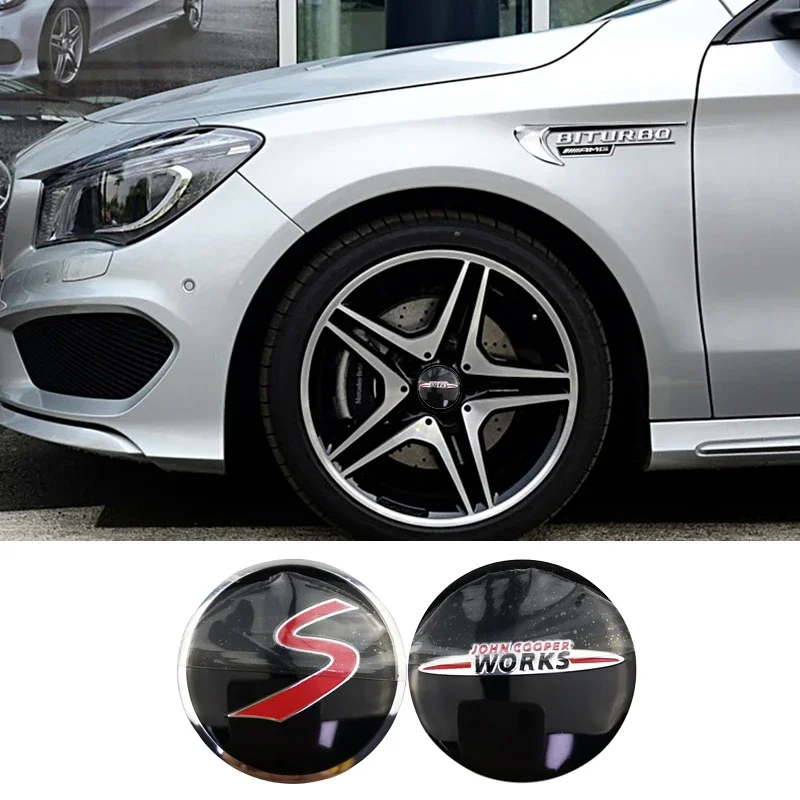 4ks 56 mm pneumatiky s pneumatikami pre pneumatiku pre pneumatiky pre mini spolupracovníkov John Cooper Works JCW R56 R50 F56 R52 R53 R55 Decorácie nálepky odznakov