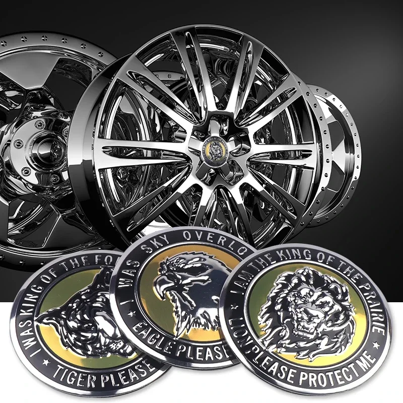 4ks 56 mm zvierací lev Tiger Eagle Badge Car Wheel Center Caps Stiapky znaky pre BMW Porsche Audi Chevrolet Ford Honda Kia