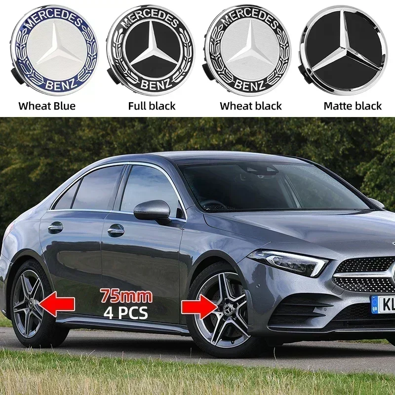 4ks 75 mm automobilový štýl kolieska Cap Cap Cats Odzadenie pre Mercedes Benz AMG Apple Tree B W205 W204 W212 W221 Príslušenstvo