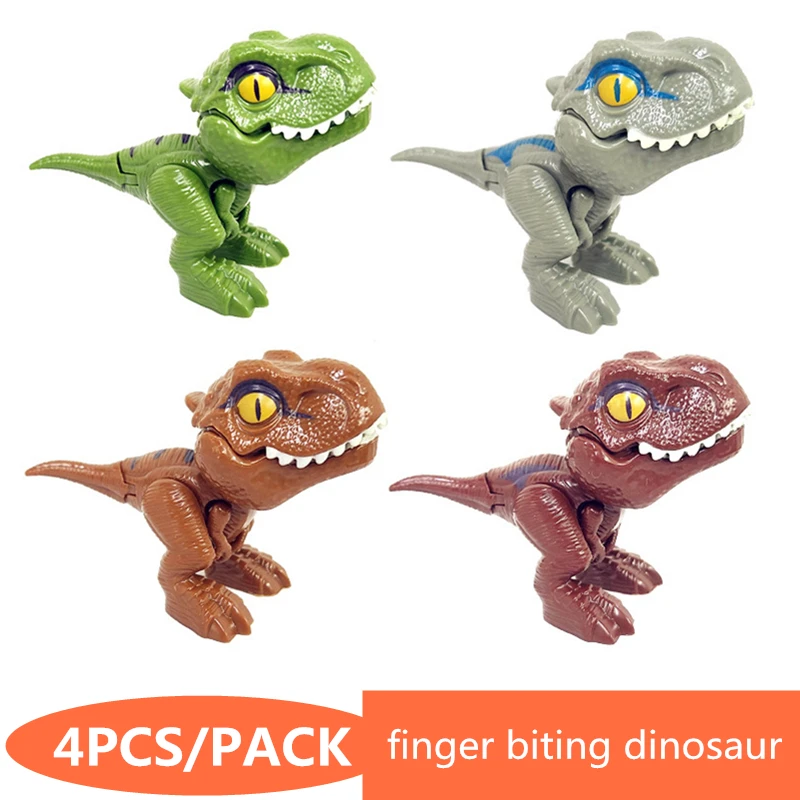4ks/balenie hryzenie hračiek pre deti pre deti mini Jurassic Dinosaur Trysy Model Set Dino Movné kĺby detské narodeniny darčeky