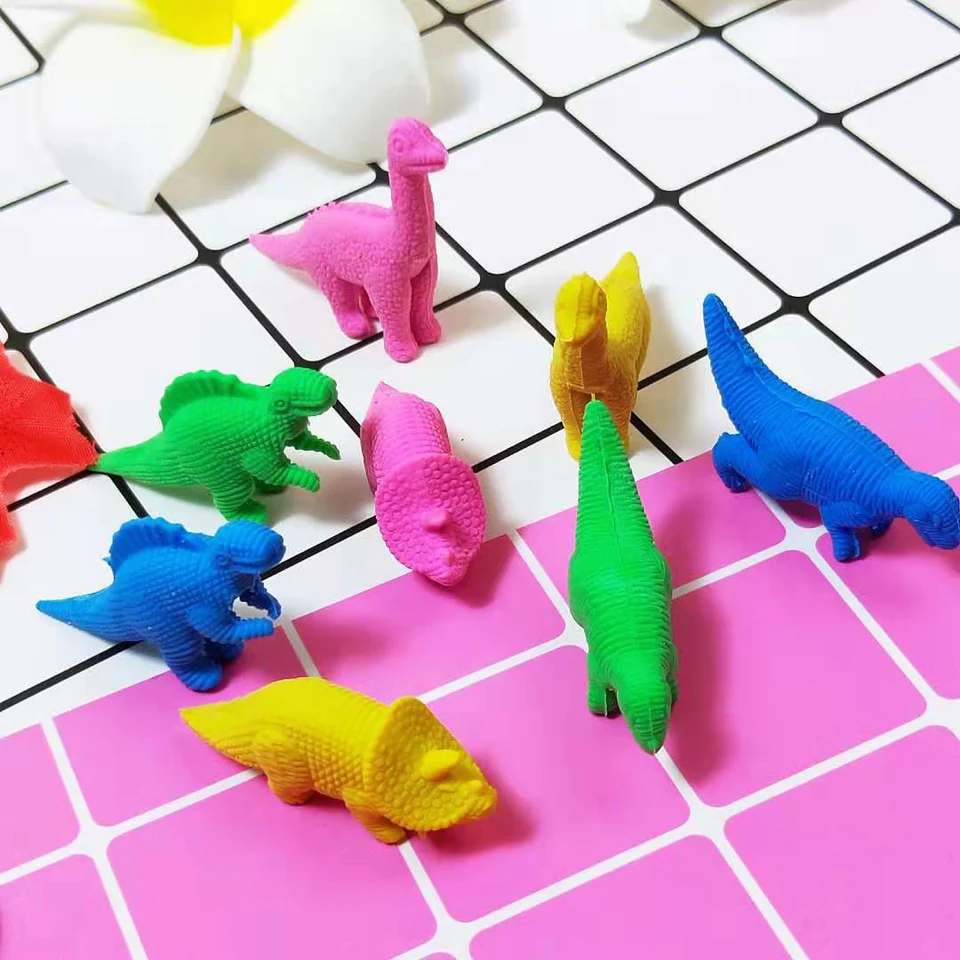 4ks/balenie roztomilý karikatúra zvierat Eraser Kids School Correction Dodávky Zábavné darčeky ceruzky gumy krokodíl dinosaurus rybí robot