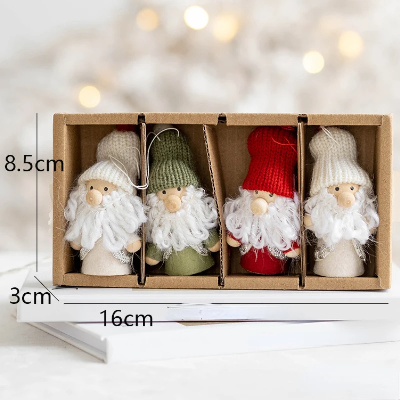 4ks/box Forest Santa Claus Mini Doll Vianočné stromčeky vianočné dekorácie pre domácu bábiku vianočné deti 2023 Novoročné darčeky