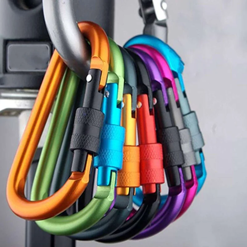 4ks Carabiner Cestovná súprava kempingové vybavenie zliatiny Hliníkové prežitie Gear Camp horolezec