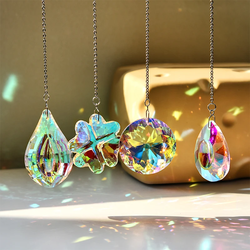 4ks Crystal Sun Catchers pre okenné zavesenie svetlého ťavúr dúhový výrobca pre domáce svetlo lustrový hranol domáci výzdoba