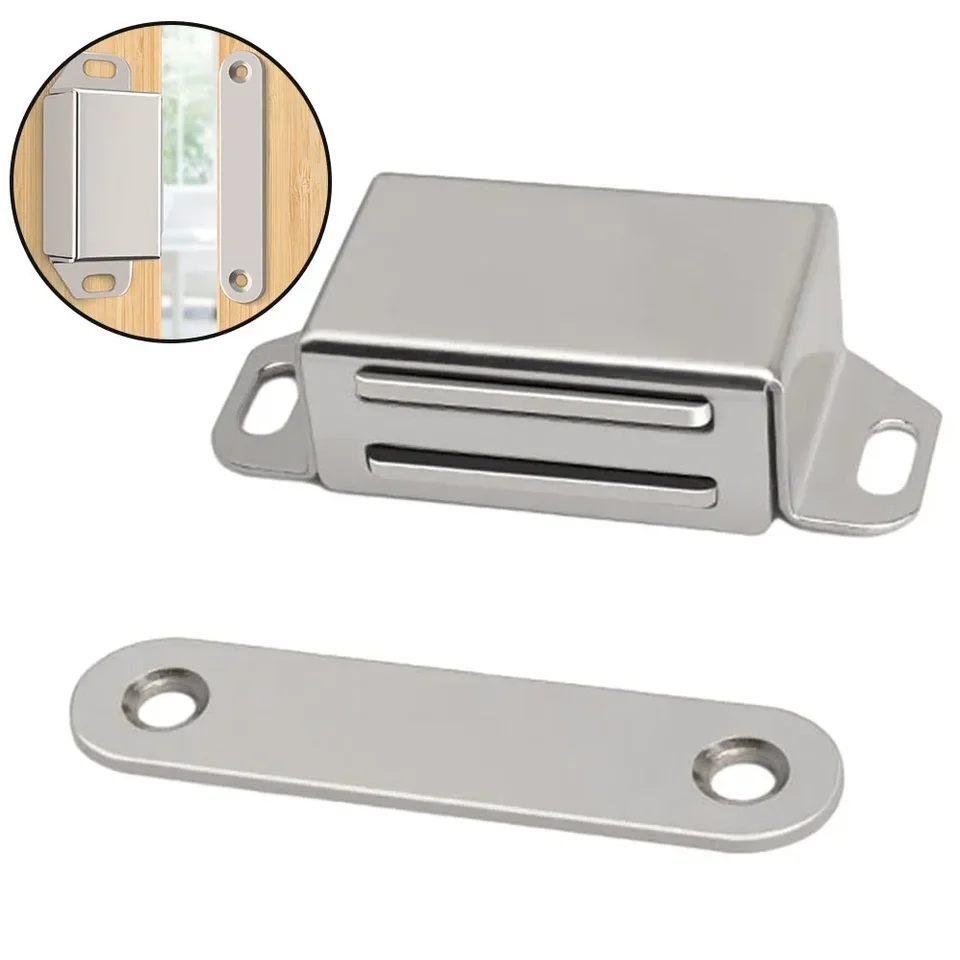 4ks Dverové úlovky Magnetické dvere úlovky z nehrdzavejúcej ocele zastavte magnet zámok zámok nárazník nárazníka so skrutkami pri dverách Hardware