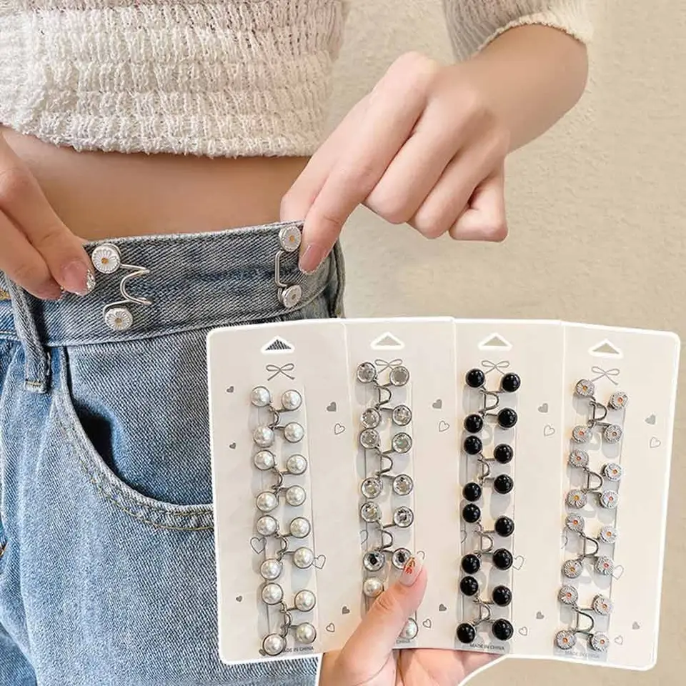 4ks Dámske utiahnuté pásové brošne Nastaviteľné Jean Pins Pins Clip Pin Pins Pins Clothing Accessories
