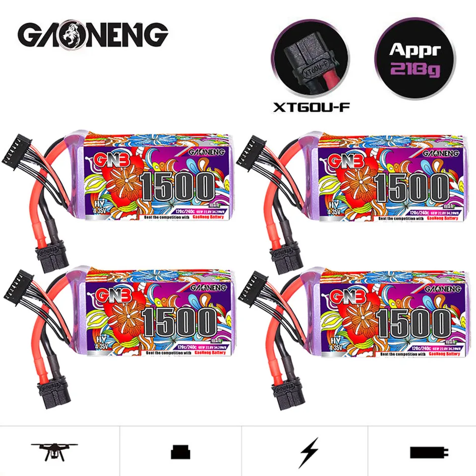 4KS GNB 6S 1500MAH 120C/240C LiPo batéria pre RC Helikoptéru QuadCopter FPV Racing Drone Parts HV 22.8V Nabíjateľná batéria