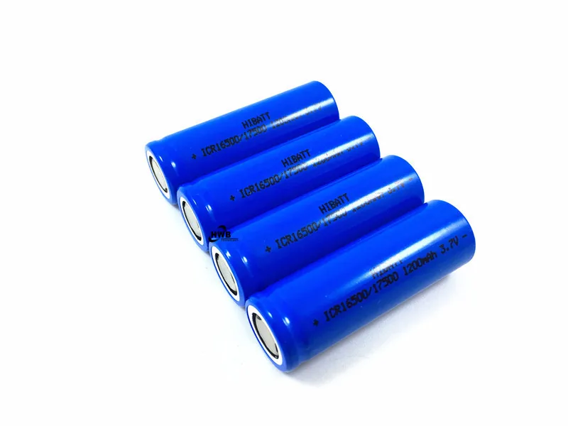 4ks ICR 3,7V 16500 17500 Nabíjateľná lítium-iónová batéria Li-iónová bunka 1200 mAh pre baterku a reproduktor LED.