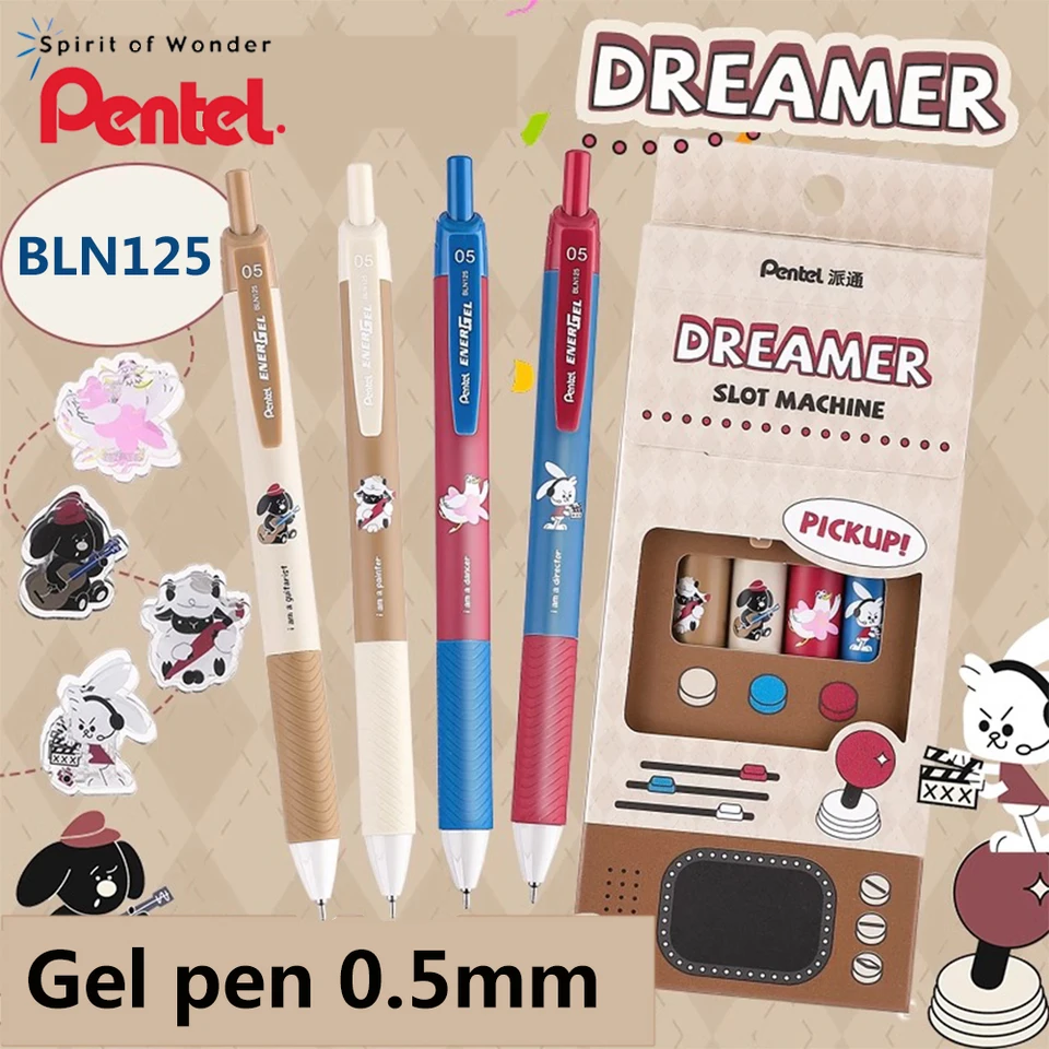 4ks Japan Japan Pentel Gel Pen Bln125 Veľká kapacita rýchle sušenie pero 0,5 mm kancelária a študent kawaii kancelárske potreby späť do školy roztomilé roztomilé