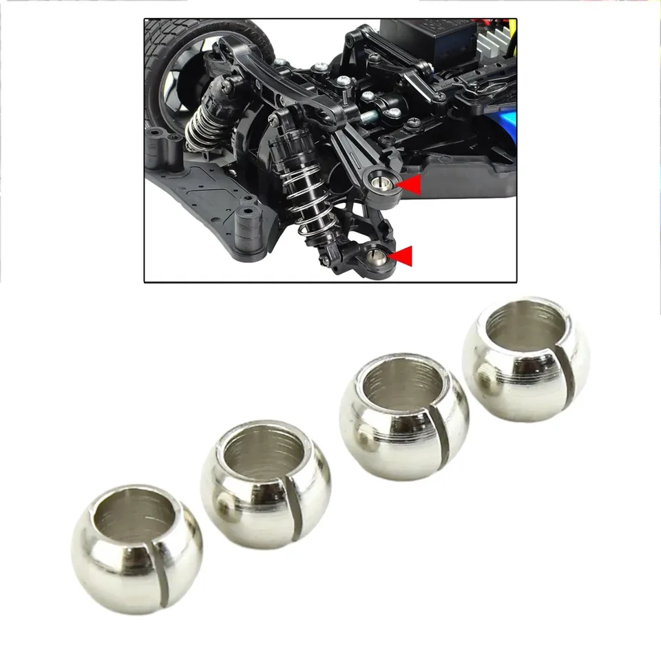 4ks kovové nízky odpruženie trenia guľa 54559 pre Tamiya TT02 1/10
