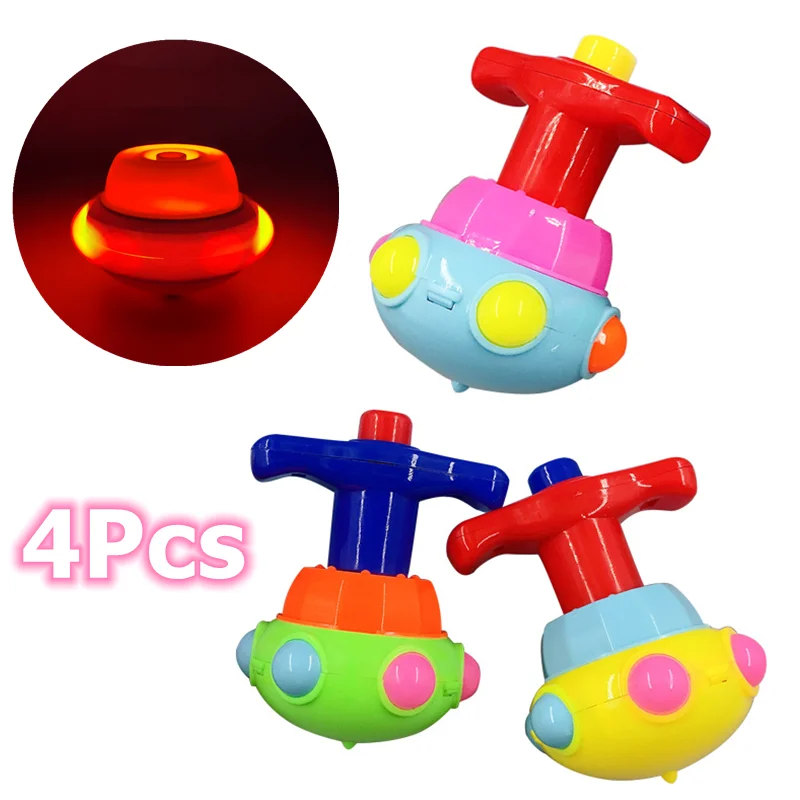 4ks LED LED svetlo UP Blikajúce vrchné topy Spinner Toys Gyroscope Hračky pre deti Darčeky Rotujúce gyro fidger Spinner Birthday Party laskavosti