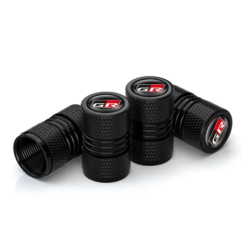 4ks/log Sport Logo CAR TIRE COLY STEM STEM AIR CAPS CAPS PRE TOYOTA GAZOO RACING YARIS 86 COROLLA HILUX SUPRA C-HR