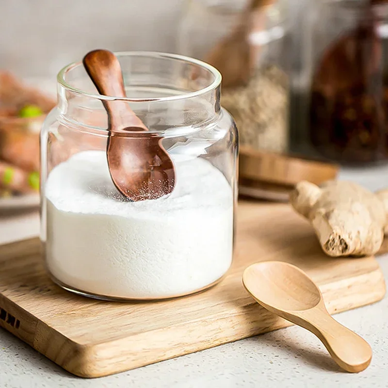 4ks Mini drevené lyžice malé kuchynské korenie korenie Spoon cukrový čaj na kopu