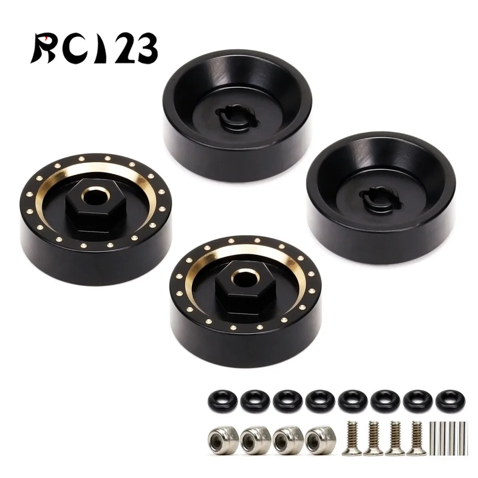 4ks mosadz predĺžené 7 mm šesťhranné náboje kolies pre RC 1/24 axiálne SCX24 90081 Deadbolt Car Auto