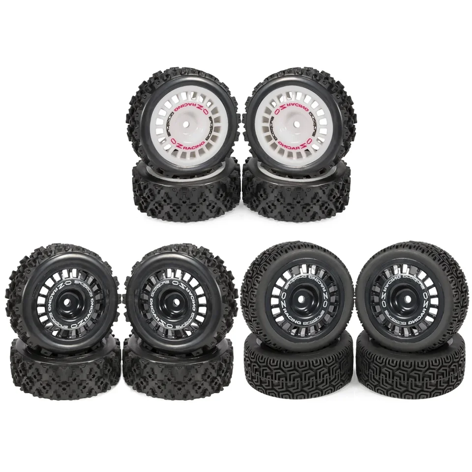 4ks nalepené gumové pneumatiky Plastové kolesá s 12 mm hex pre RC RALLE RACING CAR TT-02 TT-01 XV-01 DF-03 TA06 PTG2 ČASŤ ČASTI ČASŤ