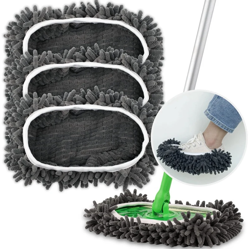 4ks, opakovane použiteľná mopová podložka pre Swiffer Sweeper Wet Dry Mop Handrs Washable Refalls Prach Mop Covers pre domáce čistenie ľahká inštalácia