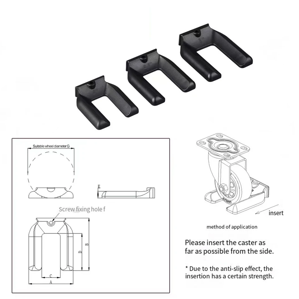 4ks plastový nábytok Coasters klietkový zátkovací koleso stoličky stoličky Nohy Nábytok nohy Caster proti sklzu podlahové chrániče