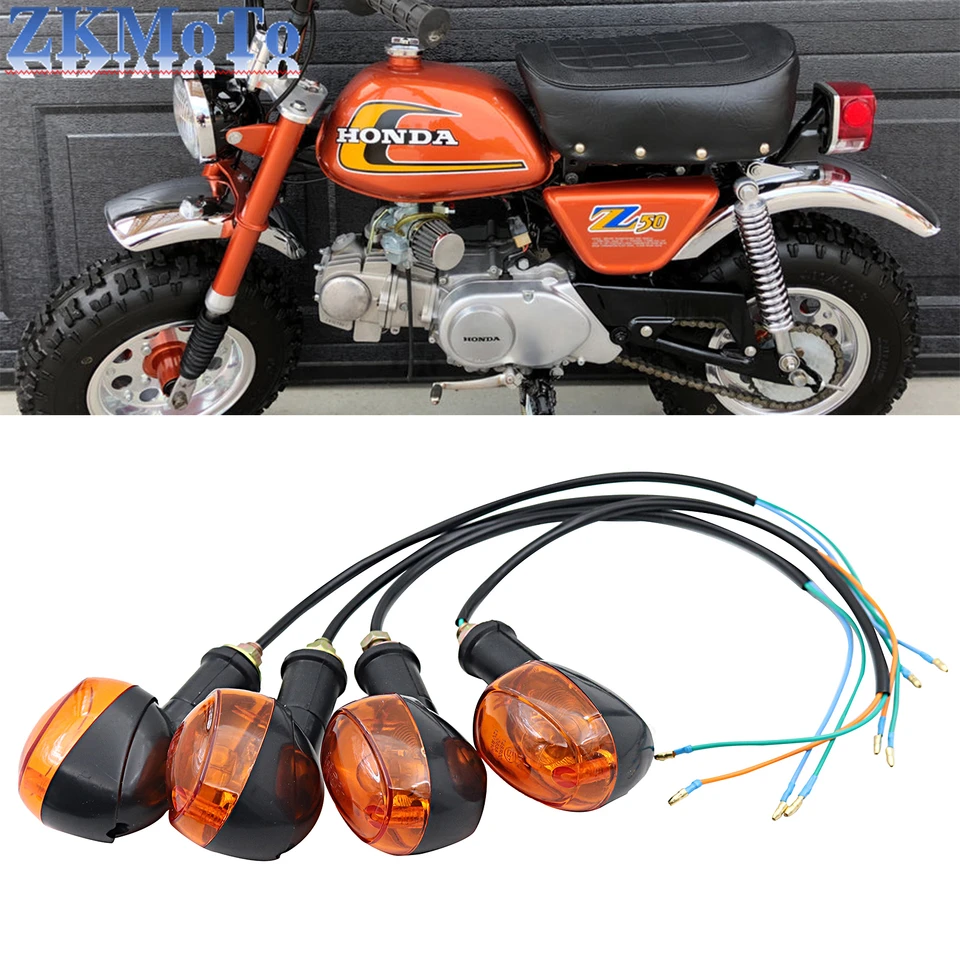 4ks pre Honda Z50 Z50a Z50J Z50R Mini Trail Monkey Monkey Bike Accessories LED Turn Signal Light Light Motorbike Indikátory Blinker Lamp Lamp