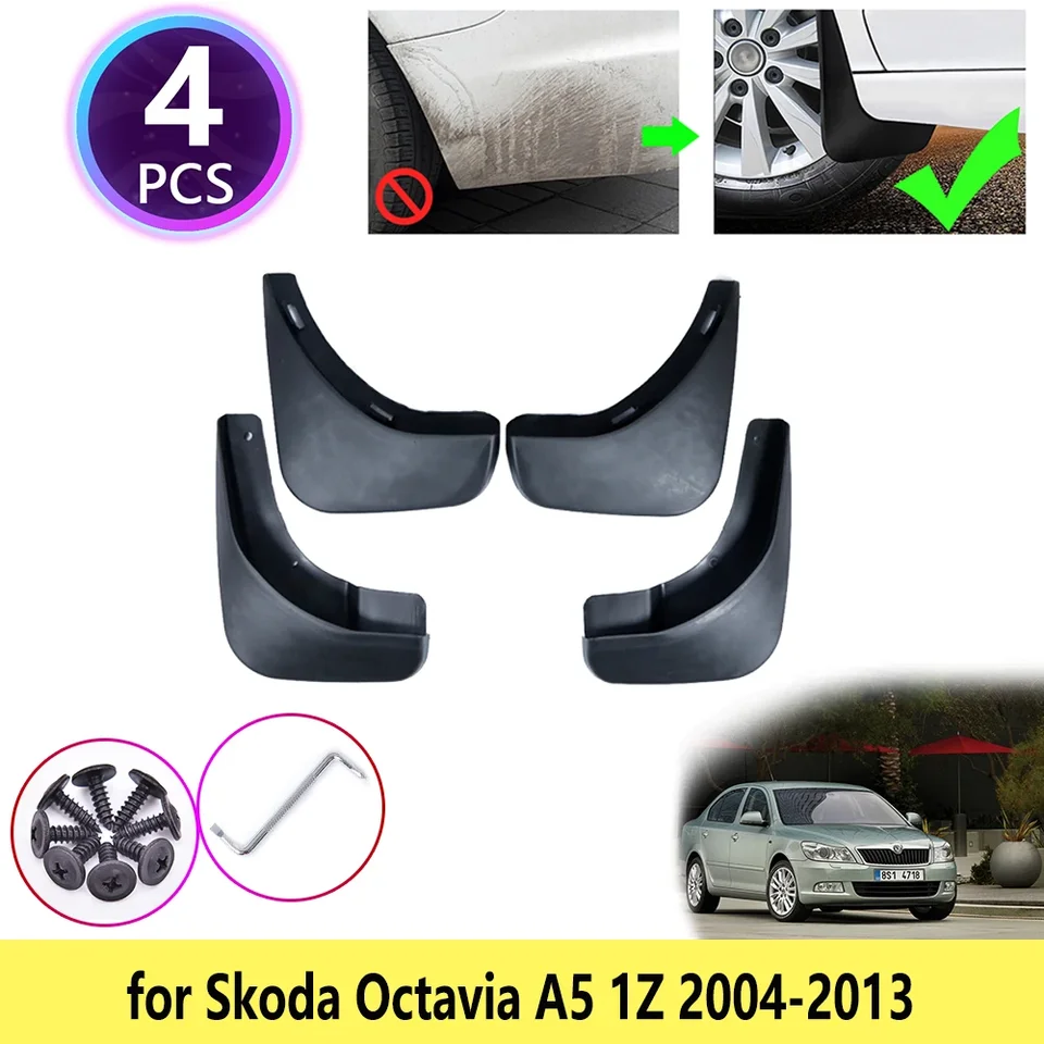 4ks pre skod Octavia 2 A5 Mk2 2004 ~ 2013 Mudguards bahenflaps blatník bahno Splash Mud Guards Cardes Carssories 2005 2008 2009