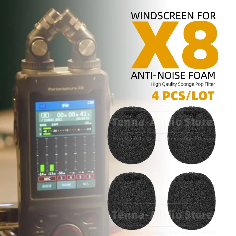 4ks pre TASCAM X8 X 8 Černé sklo Mikrofón Vino -odolný mikrofónový kryt mikrofón čelné sklo špongie Popový štít Mike Screen Shield