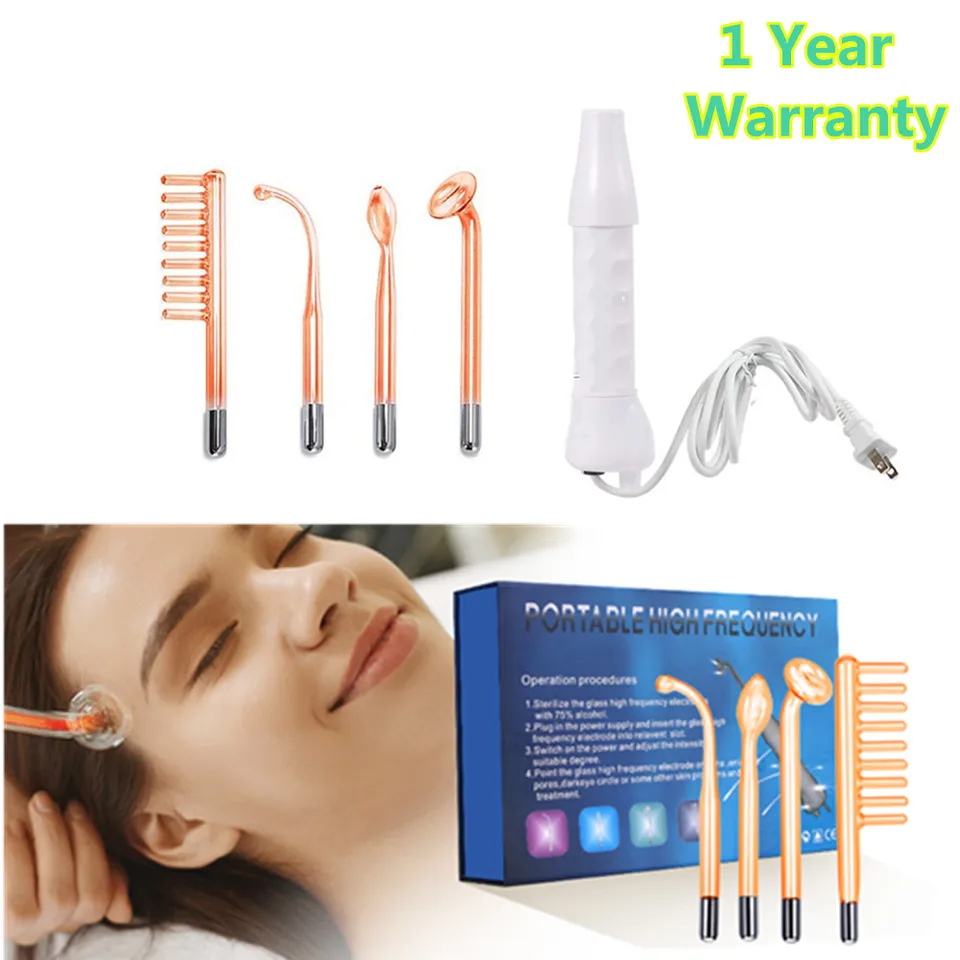 4ks prenosné vysokofrekvenčné pleťové napínanie pokožky na spaľovanie akné remover kozmetický stroj kozmetický stroj na tvár Massager