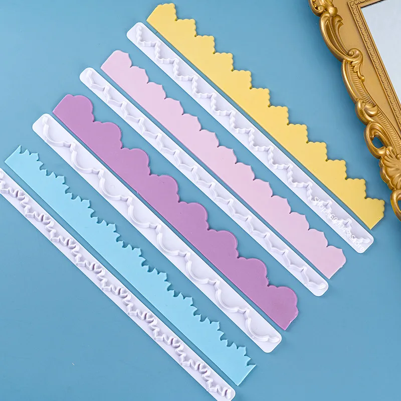 4ks/sada ílové polymérne strihané čipky DIY DIY keramická hlinená socha zvlnená sukňa Roplipané pásové textúra Modelovanie nástrojov Pottery nástroje
