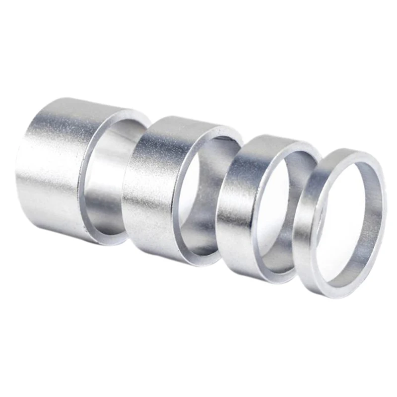 4ks/set 5/10/15/20 mm hliníková zliatina náhlavnej súpravy STEMSPACER MTB 28,6 mm Vidlička CAP pre cestné bicykle, strieborné striebro