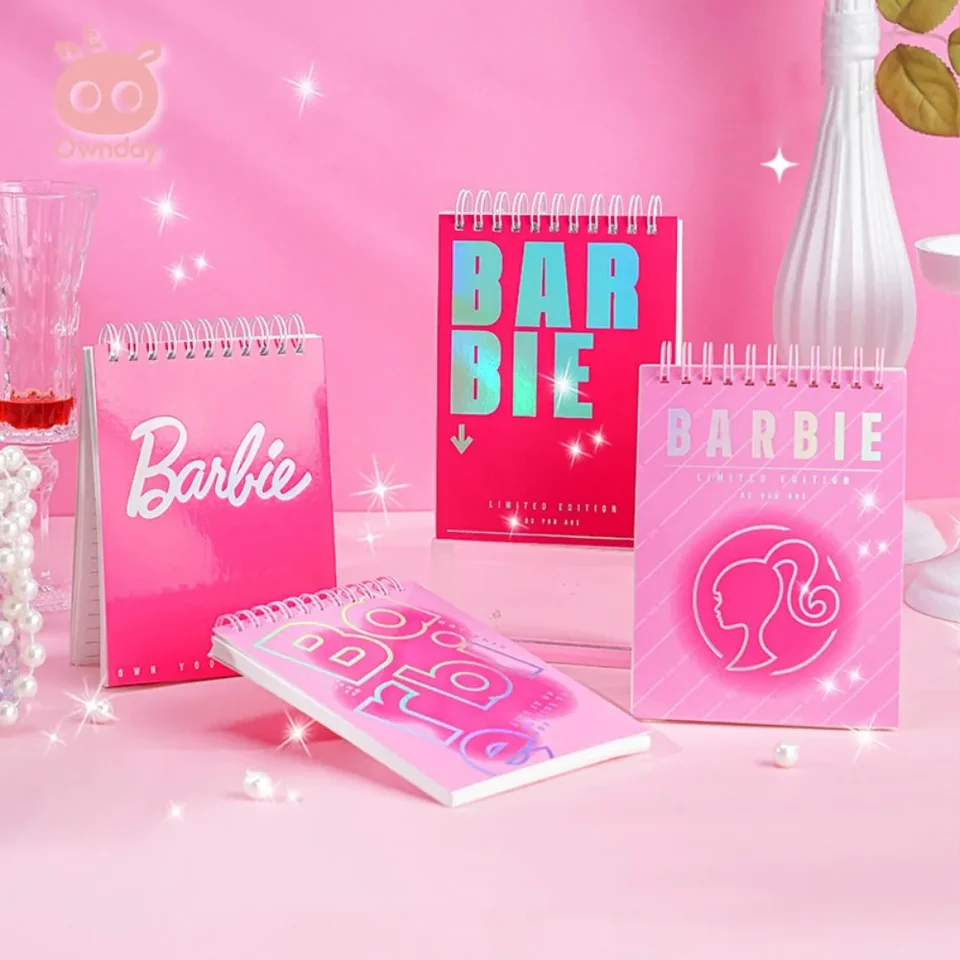4ks/set a6 Sparkle Barbie notebook Cartoon Deachable Ring Books Cuto