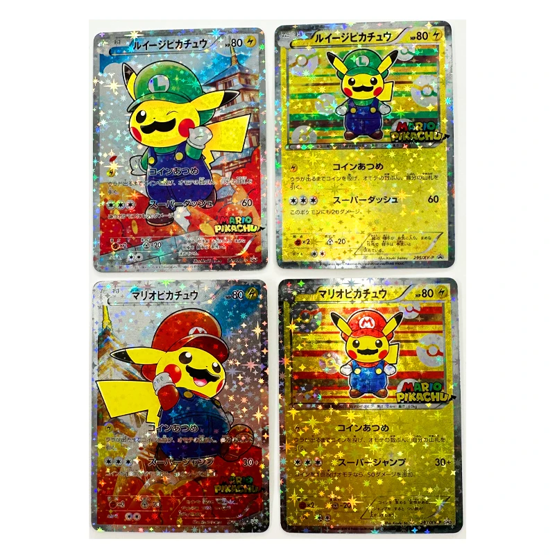 4ks/set DIY Pokemon Ptcg sebakontrolu Zhromažďovanie podpisu Trading blesková karta anime darčeková farba blesková karikatúra