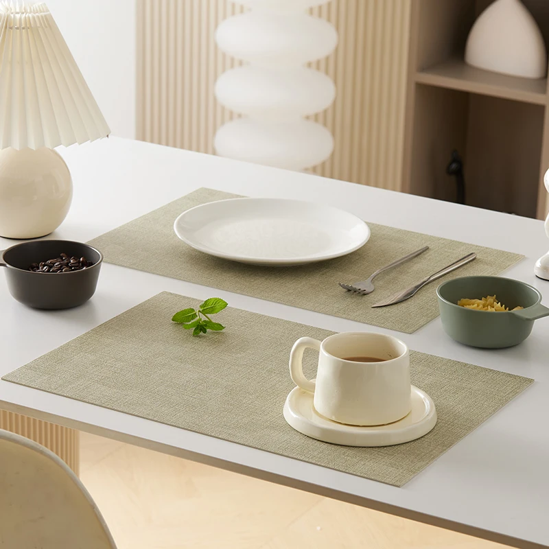4ks/set handris v štýle PVC Faux Leather Placemats biela luxusná nepremokavá kuchyňa