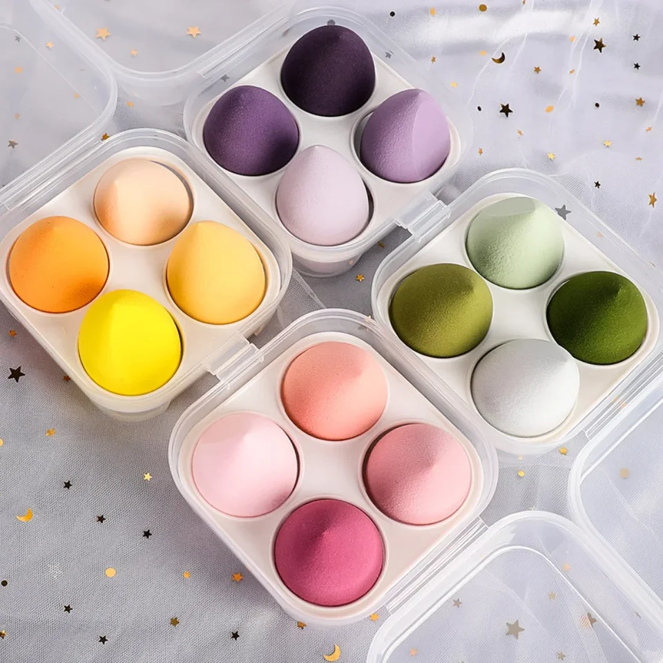 4ks/set make -up špongie mixér Beauty Egg Cosmetic Puff Foundation Sponges Práškové oblátky Ženy Make up doplnky kozmetické nástroje