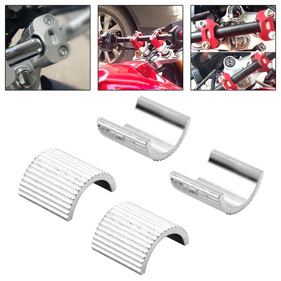 4ks/set motocyklových riadidiel stúpača riadkovodný svorkový svorkový svorka 22 mm až 28 mm hliníkové rozpery pre motorku na bicykli
