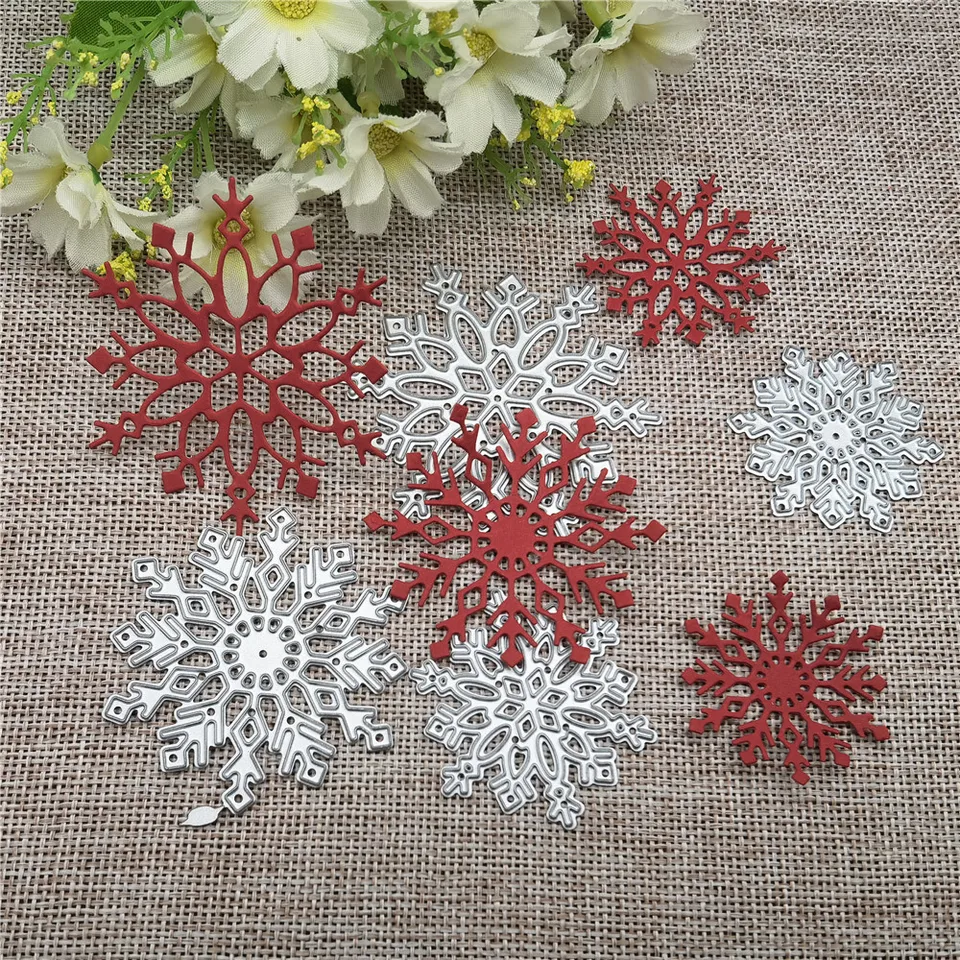 4ks/set Snow vločky na rezanie zomiera vianočné matrica kovové rezanie matrici
