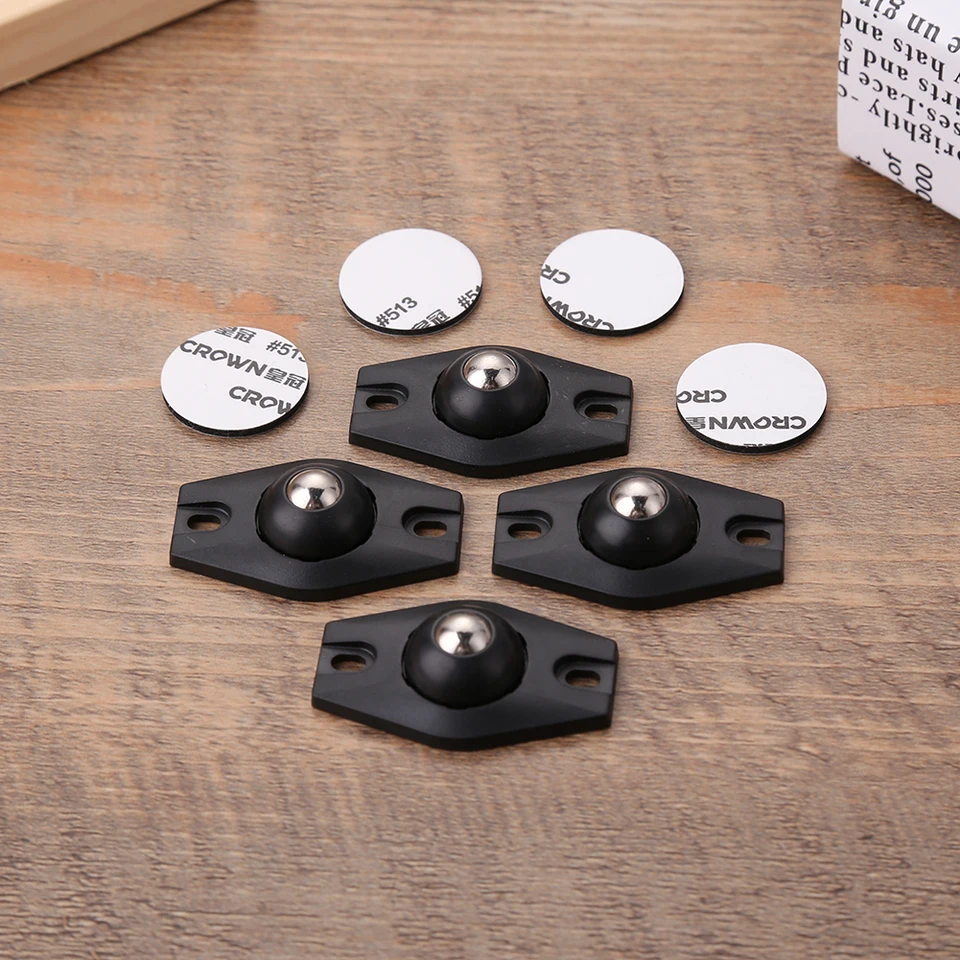 4KS SKLADOVÁ KOMPLE SLUŽBA Self Adhessive Universal Polley Roller Malé pohyblivé koleso Kreatívne skrinka s nízkym hlukom 360 stupňov