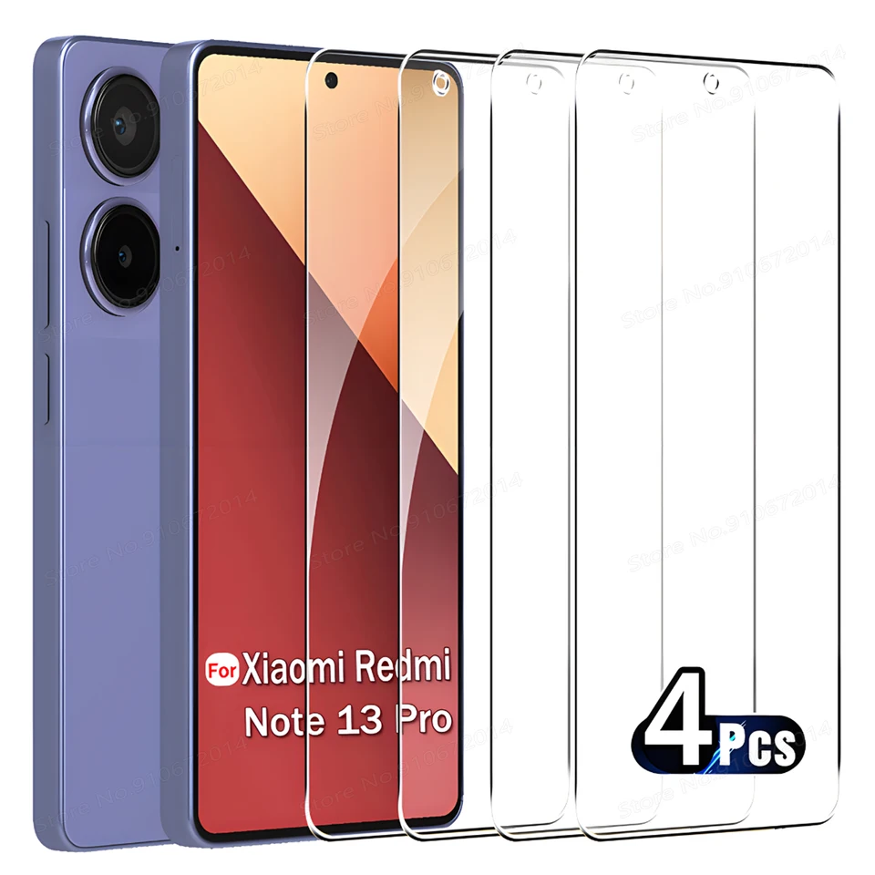 4ks temperované sklo pre Xiaomi Redmi Poznámka 13 14 12 11 Pro Plus 5G chrániče obrazovky Film Redmi Note 12s 11s 10s 9s 8t 8 9 10 Pro