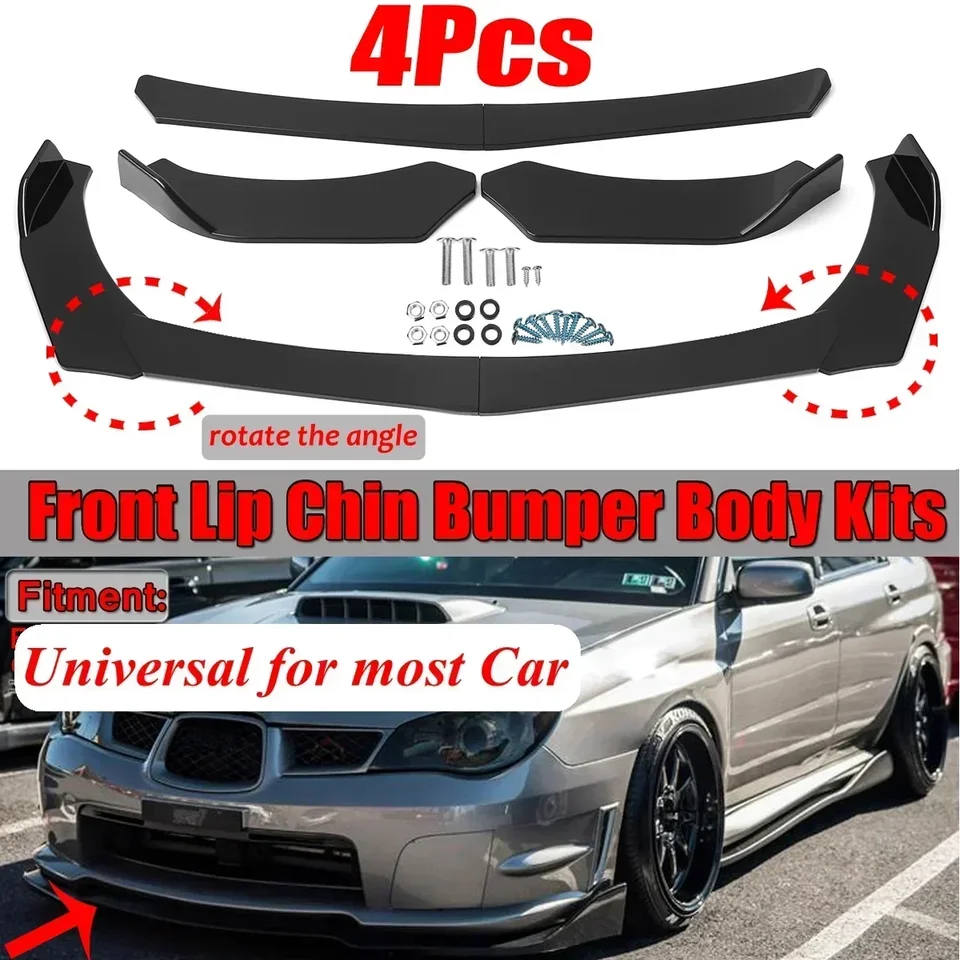 4KS Univerzálny predný nárazník automobilu Splitter Lip Difuser Brady pre Benz pre BMW pre Honda pre Ford pre Audi Car Accessory