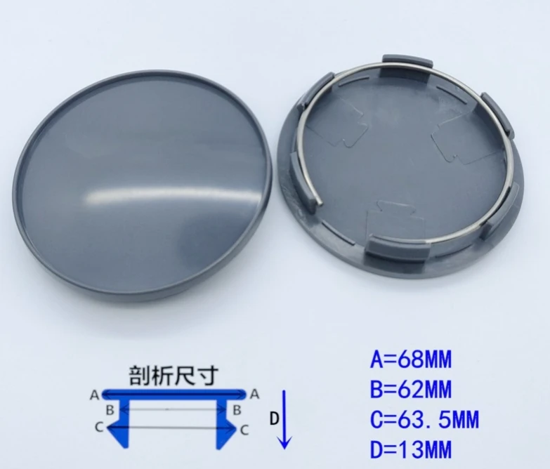 4ks veľkosť 68 mm auto slepá kolesá Centrum Cover Cover Universal blank pre väčšinu automobilov v w skod alebo iné nákladné vozidlá pneumatiky a diely