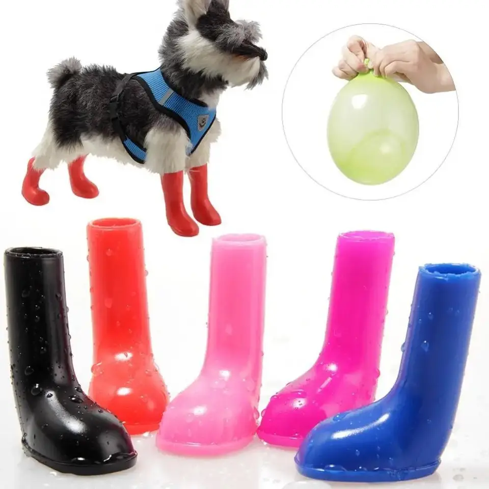 4ks vodotesné domáce zvieratá psie topánky pružné bránia lízaniu labky pre psie dažďové topánky Priedušné softshell Pet Paws Ochranné bežecké bežec
