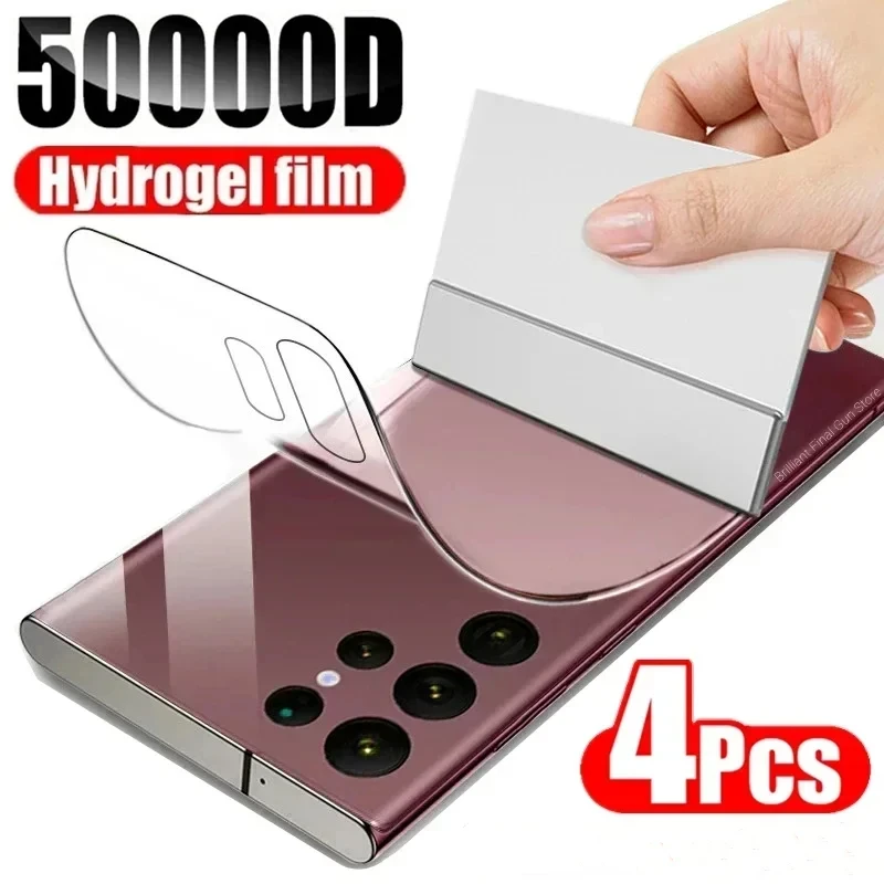 4ks zadný film Hydrogel Film pre Samsung Galaxy S22 S21 S23 S24 Ultra Plus Fe pre Samsung Note 10 20 Ultra Plus Protector Screen Chránič obrazovky