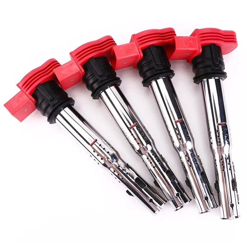 4ks úplne nové zapaľovacie cievky pre VW Jetta Golf Passat Tiguan CC pre Audi A3/4/5/6/7/8 R8 č. 06E905115 ABCDE 07K905715F