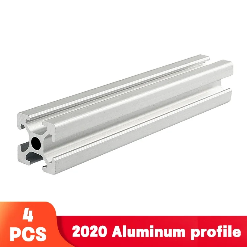 4ks/šarža 2020 Extrúzia hliníkového profilu 100 mm až 800 mm dĺžka lineárna koľajnica 200 mm 300 mm 500 mm pre DIY 3D tlačiareň Workbench CNC
