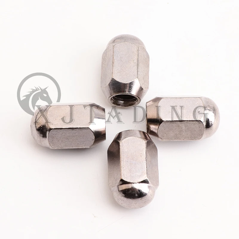 4ks/šarža M10X1.25 Chrómové koleso Hub Nut Fit for Aluminium Rim Colhera ATV Scooter Buggy UTV Quad Cyklovanie Moto Moto Moto