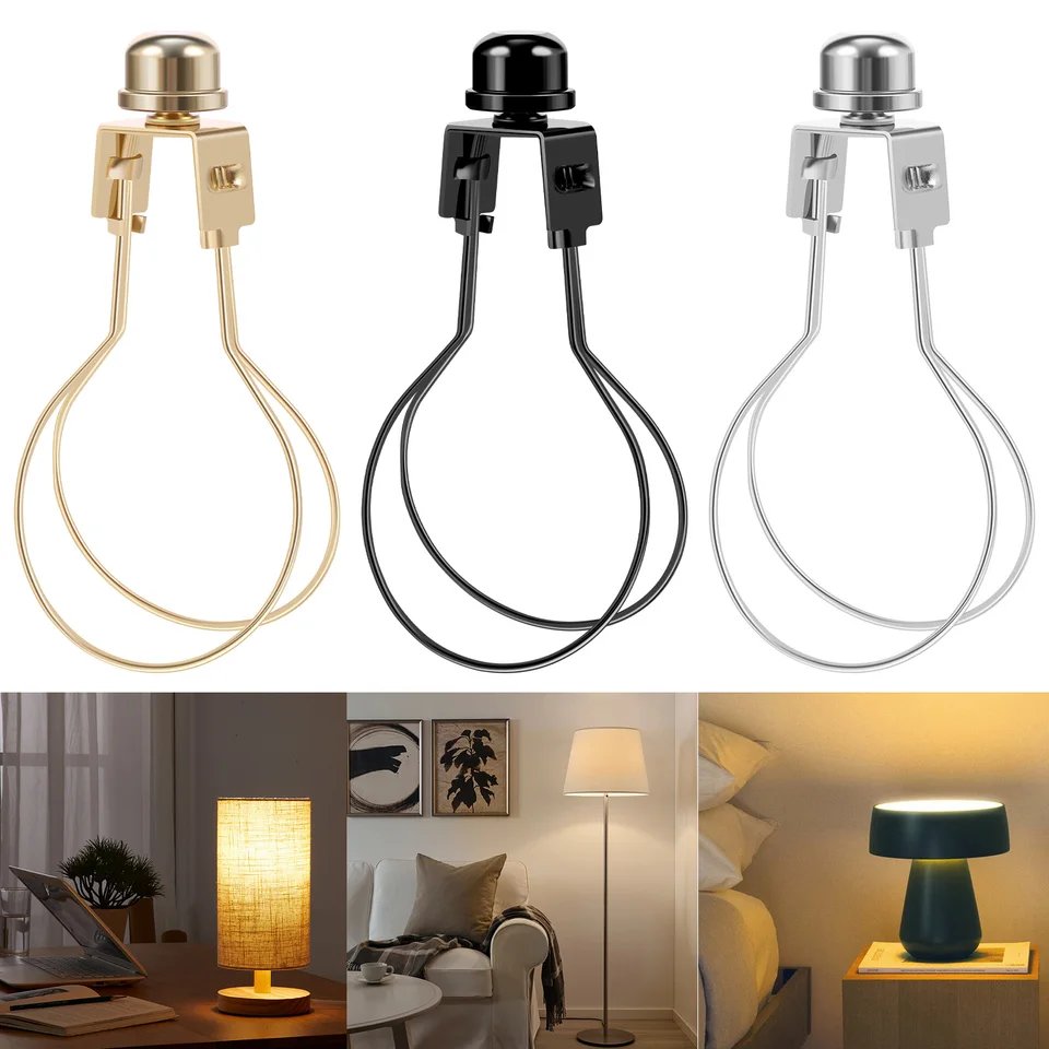 4ksová žiarovka Clip Clip Metal Lamp Držiteľ odtieň s vysokou dĺžkou žiarovky CLAMP Zlato/čierna/strieborná lampa odtieň žiarovky Clip Adaptér žiarovky
