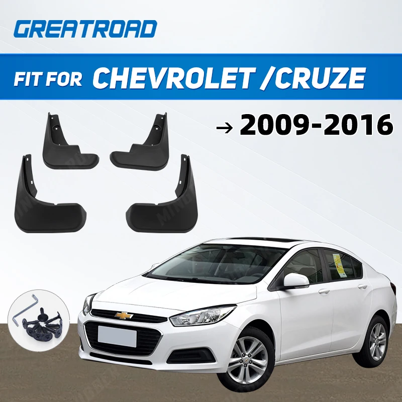 4ksové auto predné zadné bahenné klapky Mudguards Splash Grauards pre Chevrolet /Cruze 2009-2016