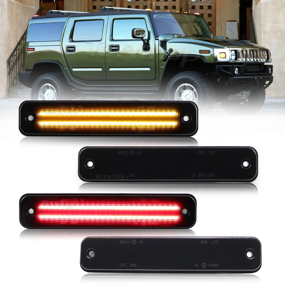4ksové auto údené LED bočné markerové svetlo Svetlo prednej zadnej súpravy Bočné svetlo pre Hummer H2 2003 2004 2005 2006 2007 2008 2009