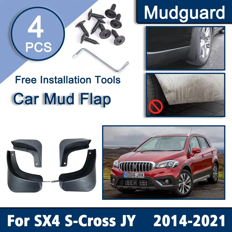 4ksové autá Mudguards pre Suzuki Chevrolet SX4 S-Cross 2018-2023 Príslušenstvo Mudflap Splash Guard predné zadné fendery náhradné diely náhradné diely