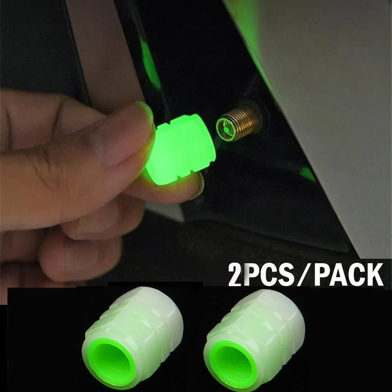 4ksové autá Svetlá pneumatika Ventil Caps Fluorescenčný nočný žiariaci pre čiapky pneumatí