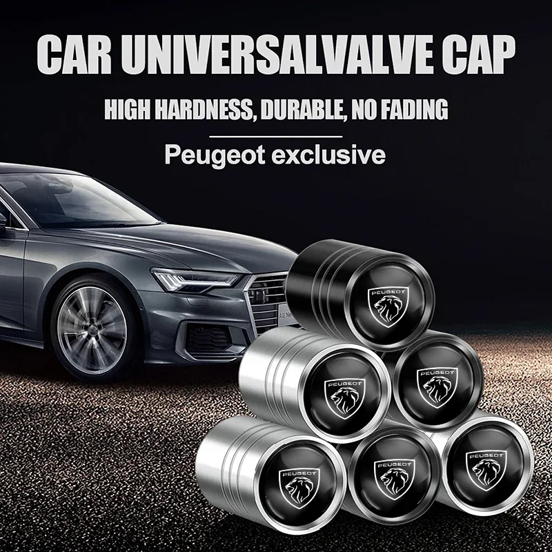 4ksové kovové autá Pneumatiky ventilového ventilu Smel Caps Accessories for New Peugeot 2008 208 308 508 4008 408 3008 307 207 107 607 106 406 407