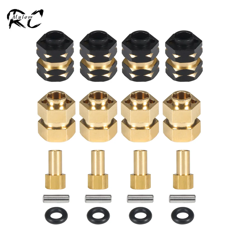 4ksové mosadzné kolesá Hex Hub Extenders 7 mm s orechmi pre 1/24 RC Crawler SCX24 Bronco C10 Gladiator AX24 Aktualizované diely