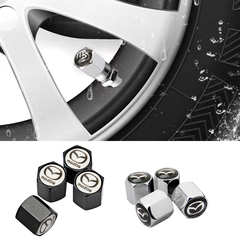 4ksové odznaky vozidla Pneumatika pneumatík pneumatík Pneumatika Pneumatika Prachový uzáver pre logo Mazda Atenza 3 Axela 2 MX5 6 CX3 CX5 CX7 RX7 626 CX30 Styling automobilu